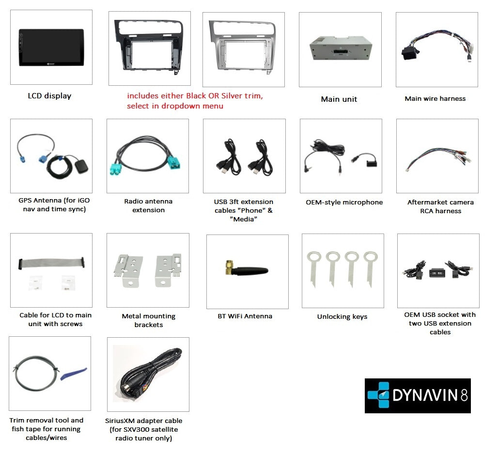 Dynavin D10-3B/3S Multimedia Stereo System for Volkswagen Golf VII (MK7) 2012-2019 with Fender or Dynaudio Sound System