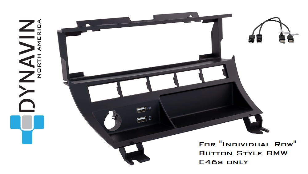 Dynavin E46 HVAC Relocation Bracket with 2 USBs (Single or Individual