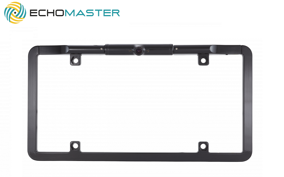 Universal License Plate Backup Camera 1/3" CMOS Slim Frame, Black (Front/Reverse)